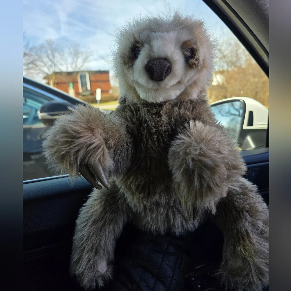 Plush Sloth Stuffed Animal - Brown & Cream Cuddly Toy - Picture 3 of 3